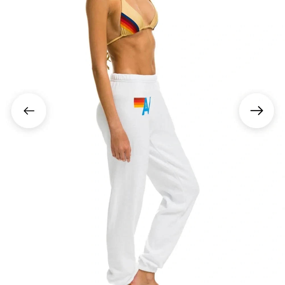 Aviator Nation White Logo Sweatpants XS - Picture 2 of 12